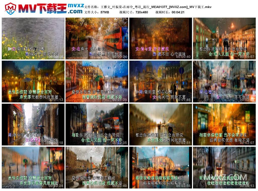 王雅文_叶振棠-在雨中_粤语_流行_MEA01377